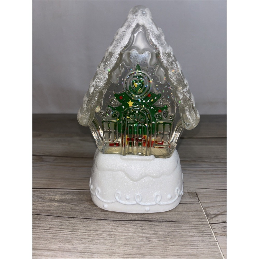 Hallmark Snow Globe Magic Color Changing Gingerbread House Christmas‎ Tree
